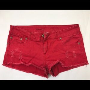 Red distressed size 4 shorts
